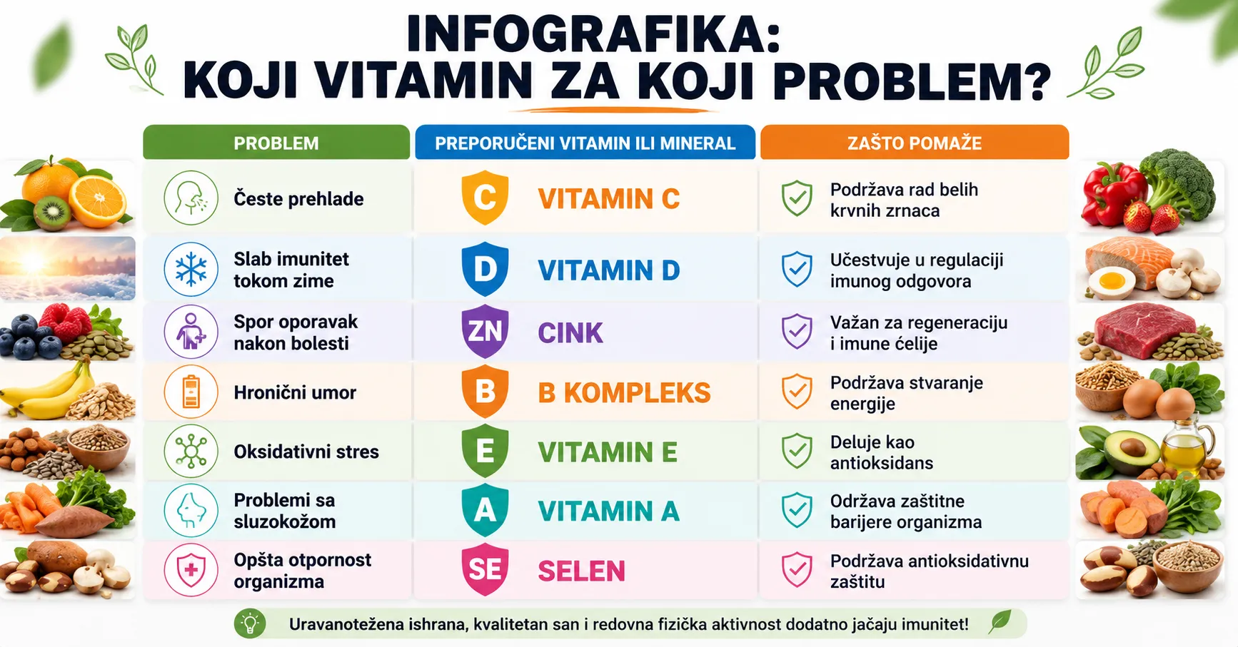 Infografika: Vitamini za zdravlje